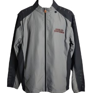 Harley-Davidson Men's Black and Gray Windbreaker